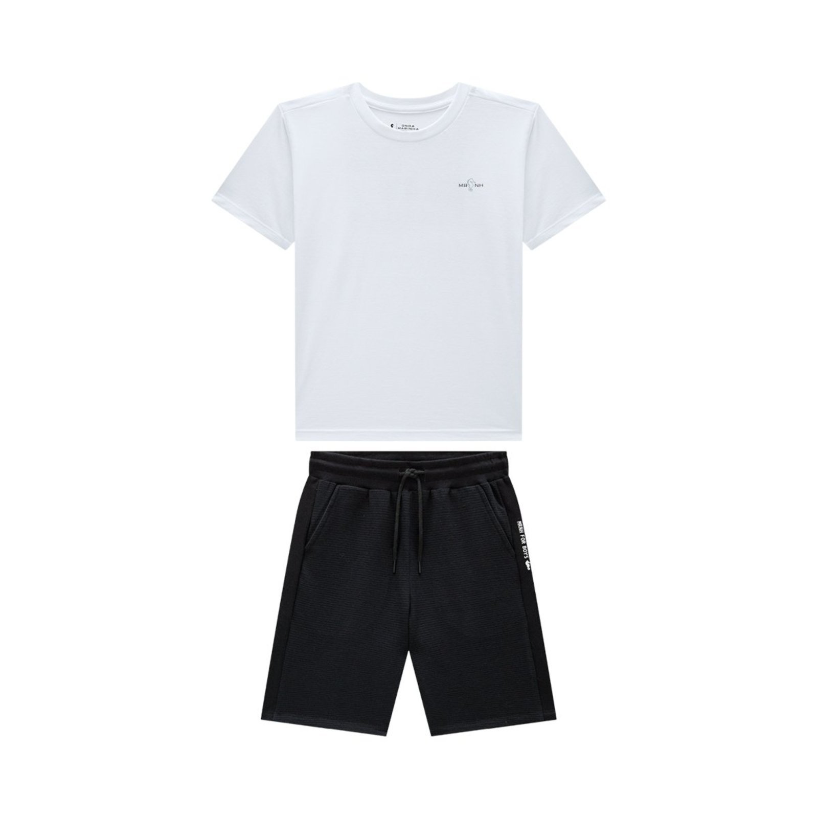 Infantil - Conjunto Masculino com Camiseta e Bermuda em Moletinho Confortável