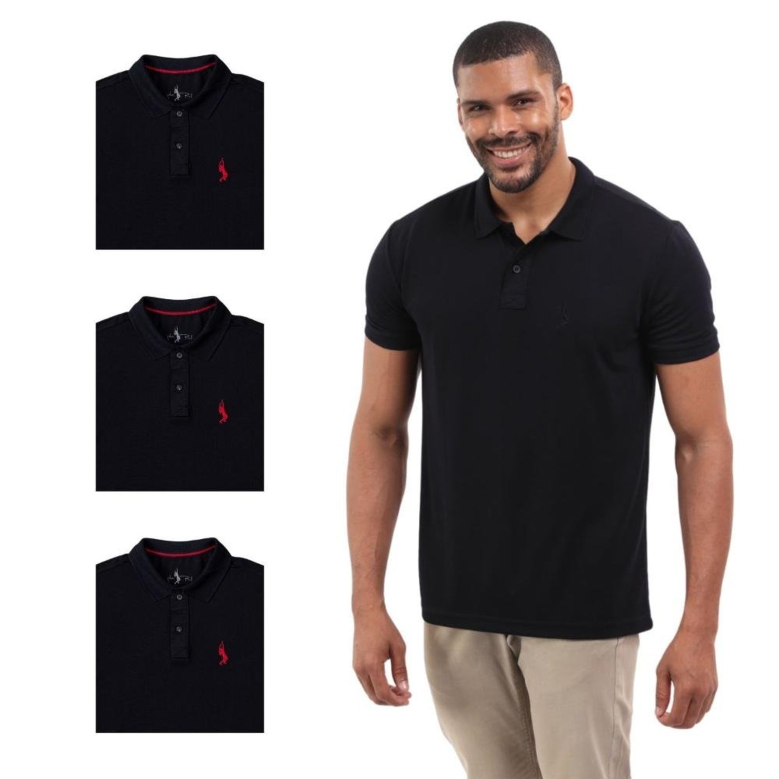 Kit 4 Camisa Polo Lisa Casual Elegante Ocasiões