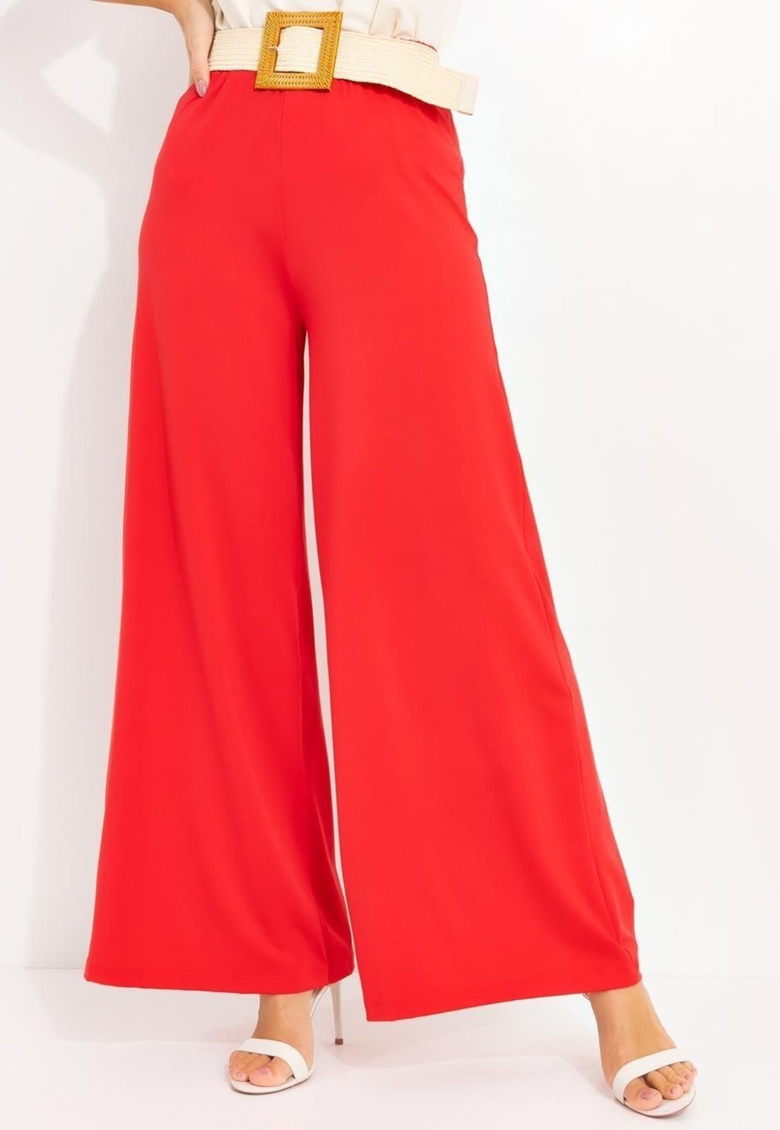 Calça Em Malha Fria Vermelho Quintess