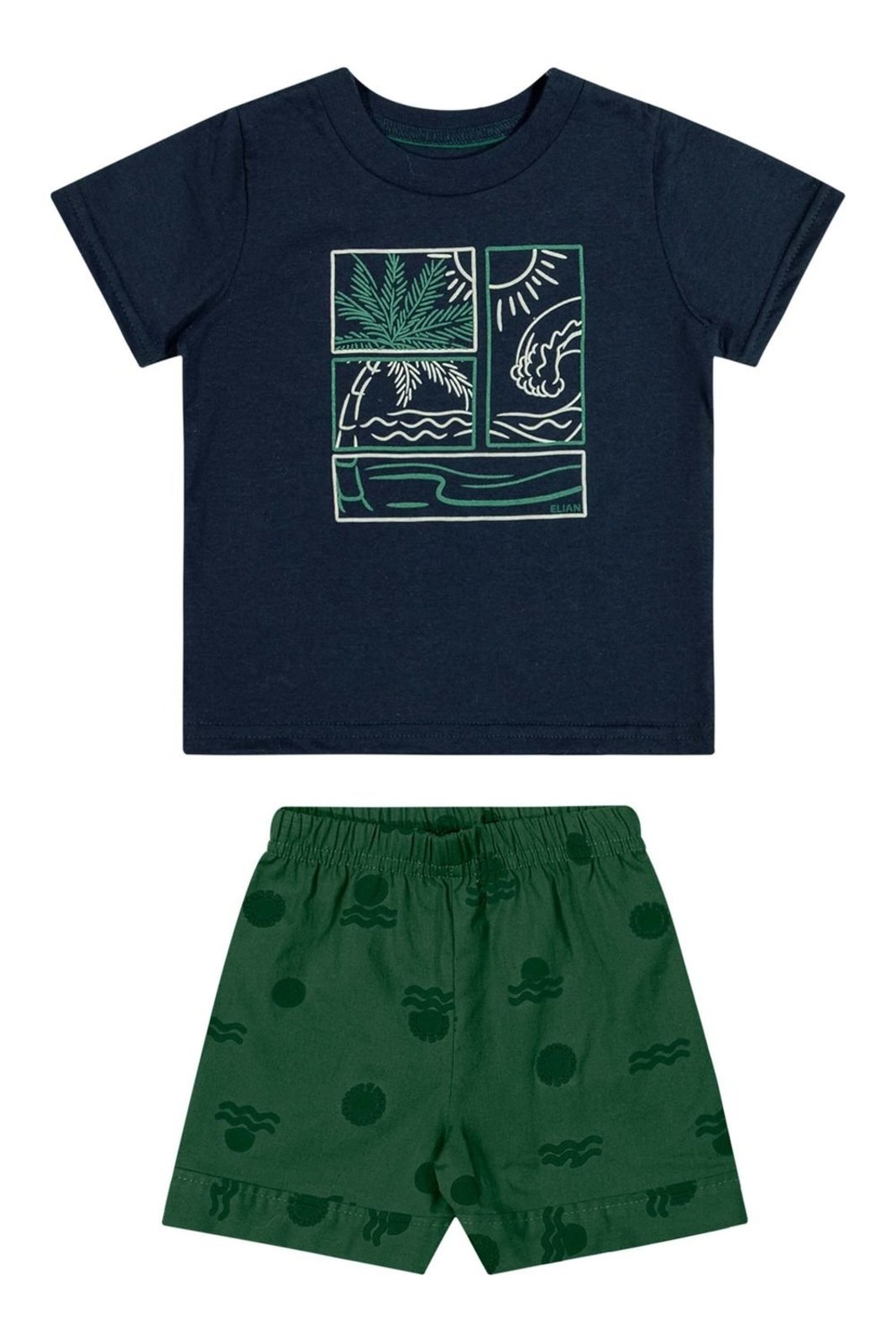 Vista 2 Infantil - Conjunto Menino Tropical Leve Elian azul Elian azul