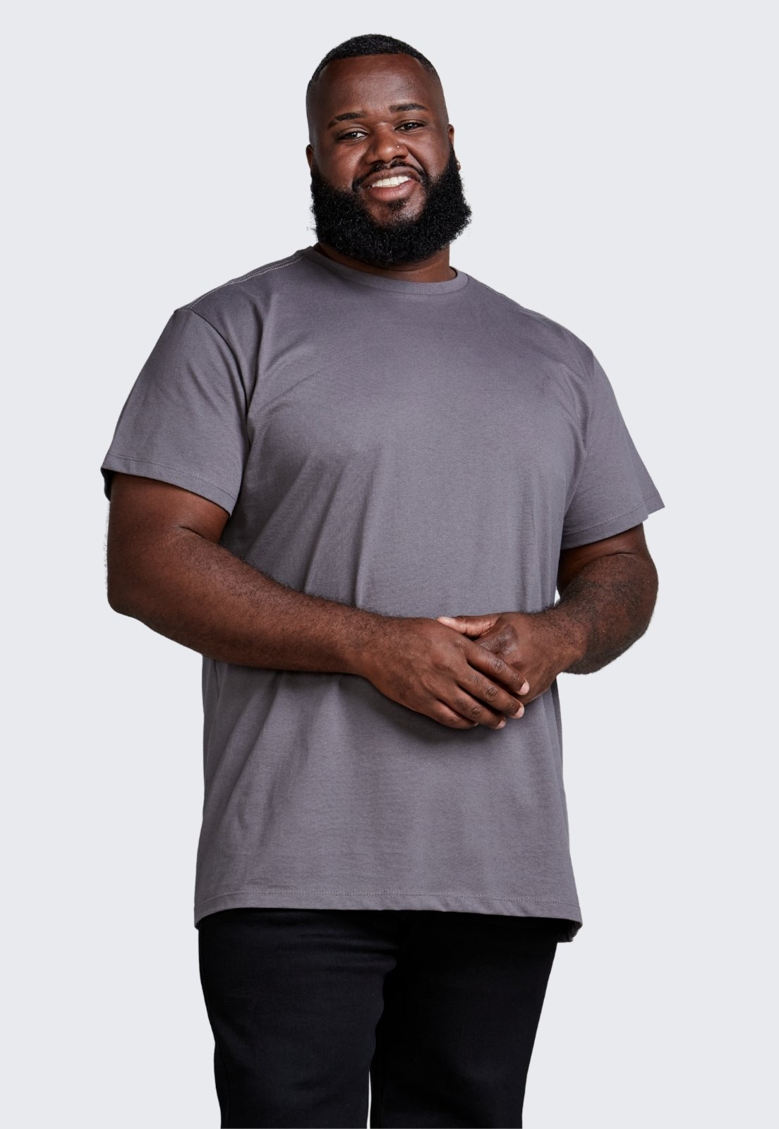 Camiseta Básica Masculina Algodão Plus Size Daze Modas Chumbo