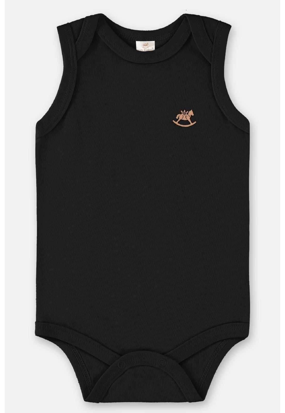 Infantil - Body Regata em Suedine Unissex Up Baby Preto