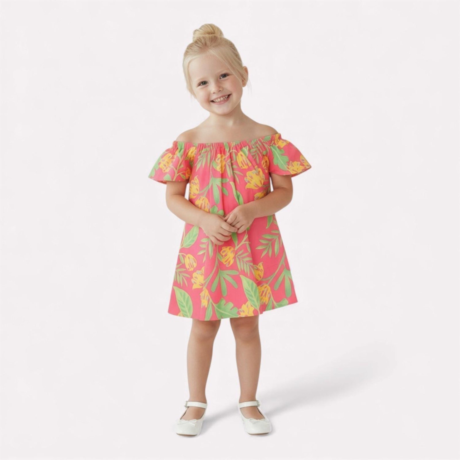 Infantil - Vestido Menina Folhagens Milon