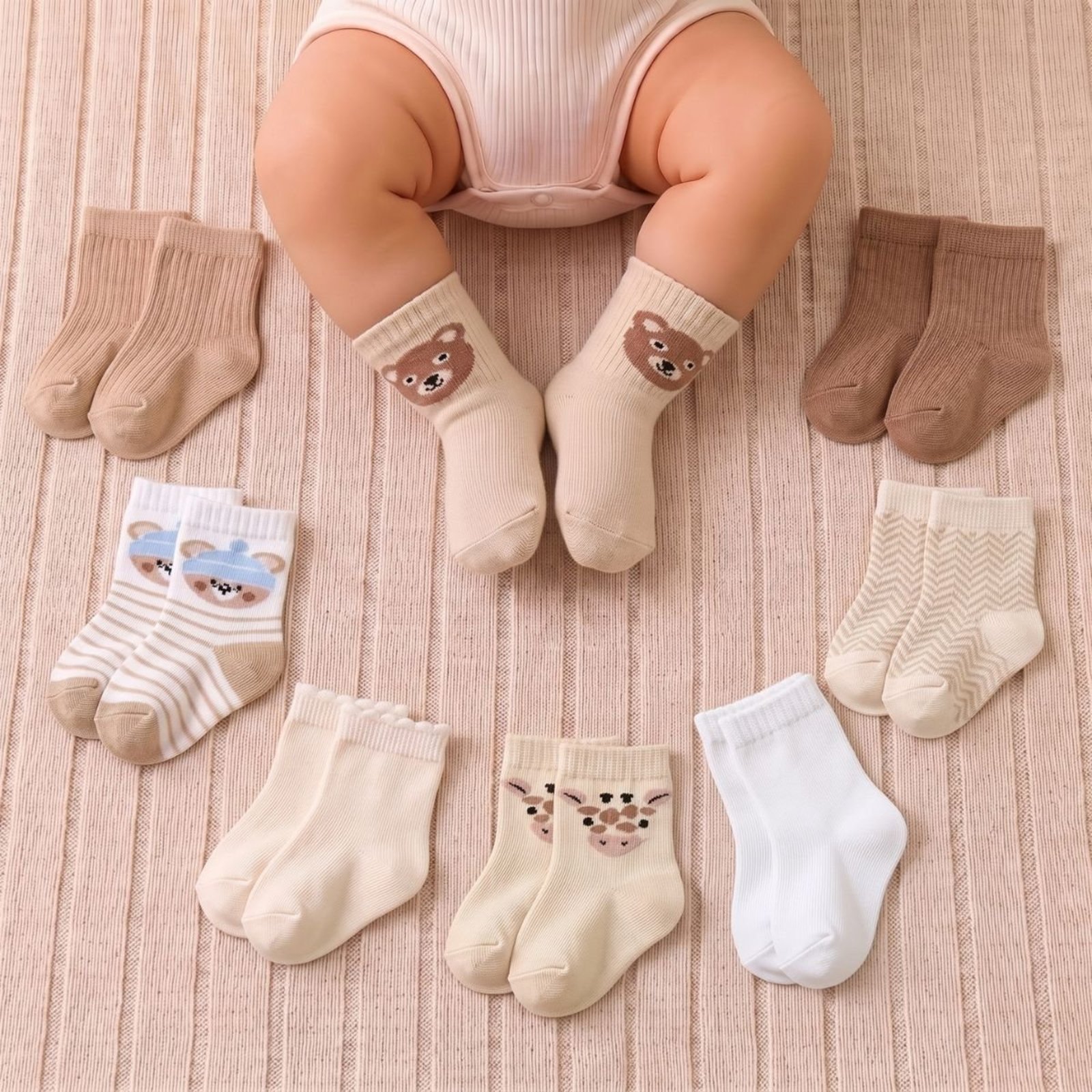 Infantil - Kit 7 Pares Meia Menino Recém Nascido Duck Todo Dia Em Algodão