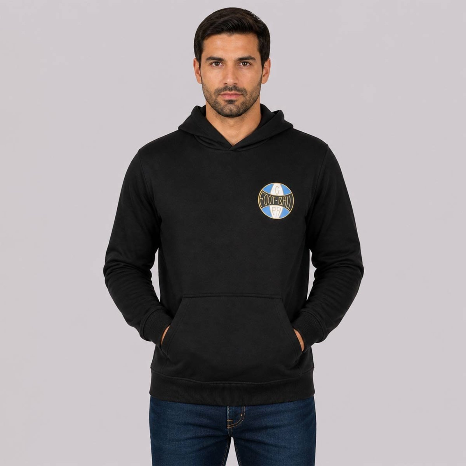 Moletom Grêmio Canguru Preto Retrô