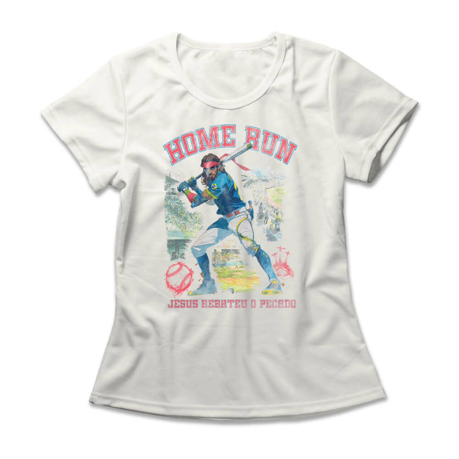 Camiseta Feminina Jesus Rebateu o Pecado – Off White – Casual – Studio Geek