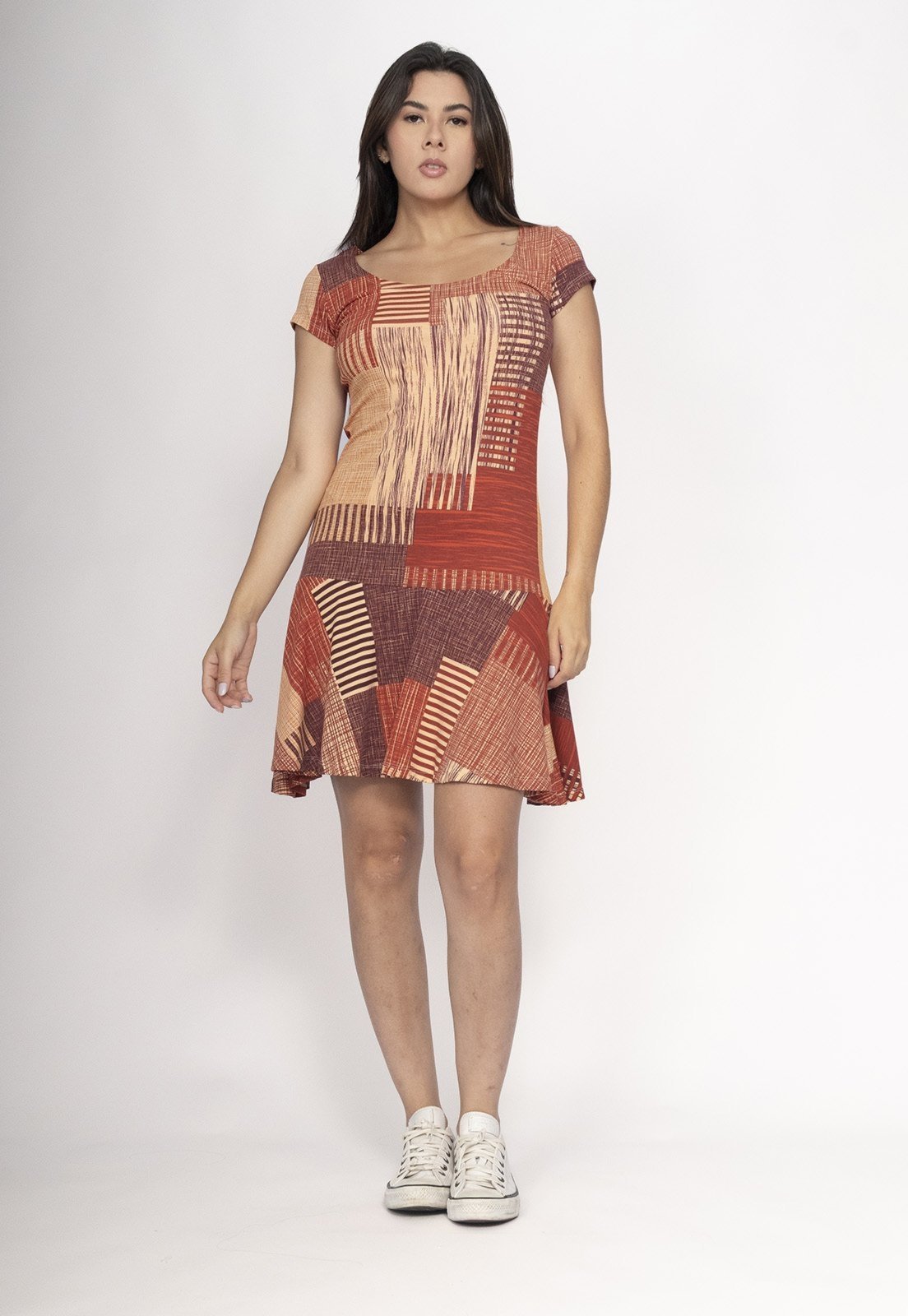 Vista 3 Vestido Amazonia Vital Aiyra Curto Malha Tramas do Sol Amazonia Vital estampado
