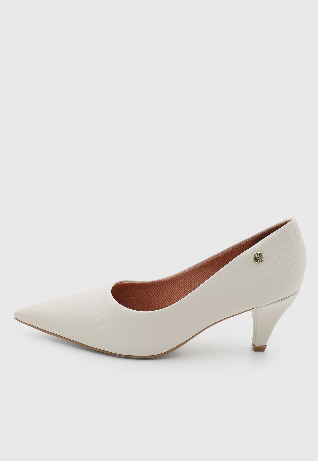 Scarpin Feminino Vizzano Salto Médio Bico Fino Branco