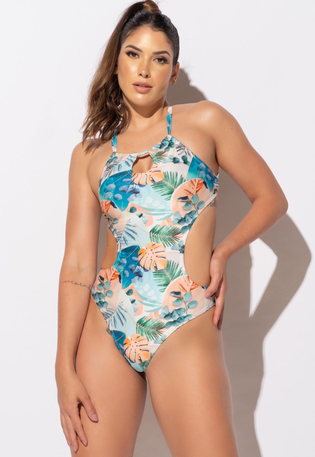 Maiô MVB Modas Engana Mamãe Moda Praia Estampado Maldivas