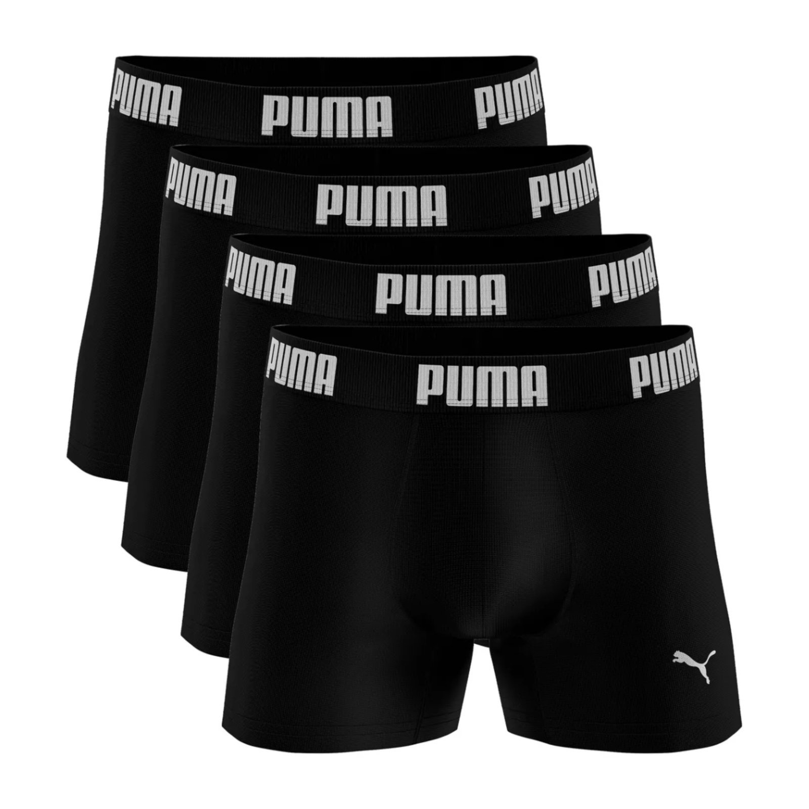 Kit 4 Cuecas Boxer Puma Preta Poliamida Sem Costura Original