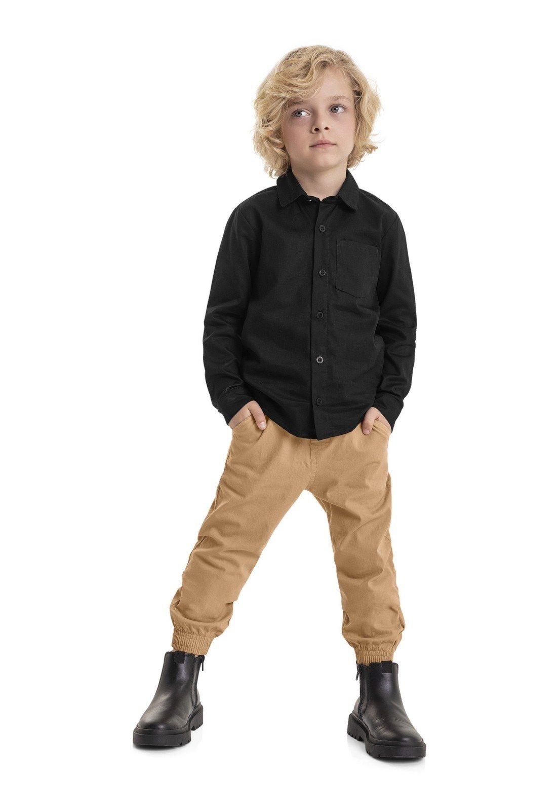 Vista 3 Infantil - Camisa Flanelada Menino Quimby preto Quimby preto