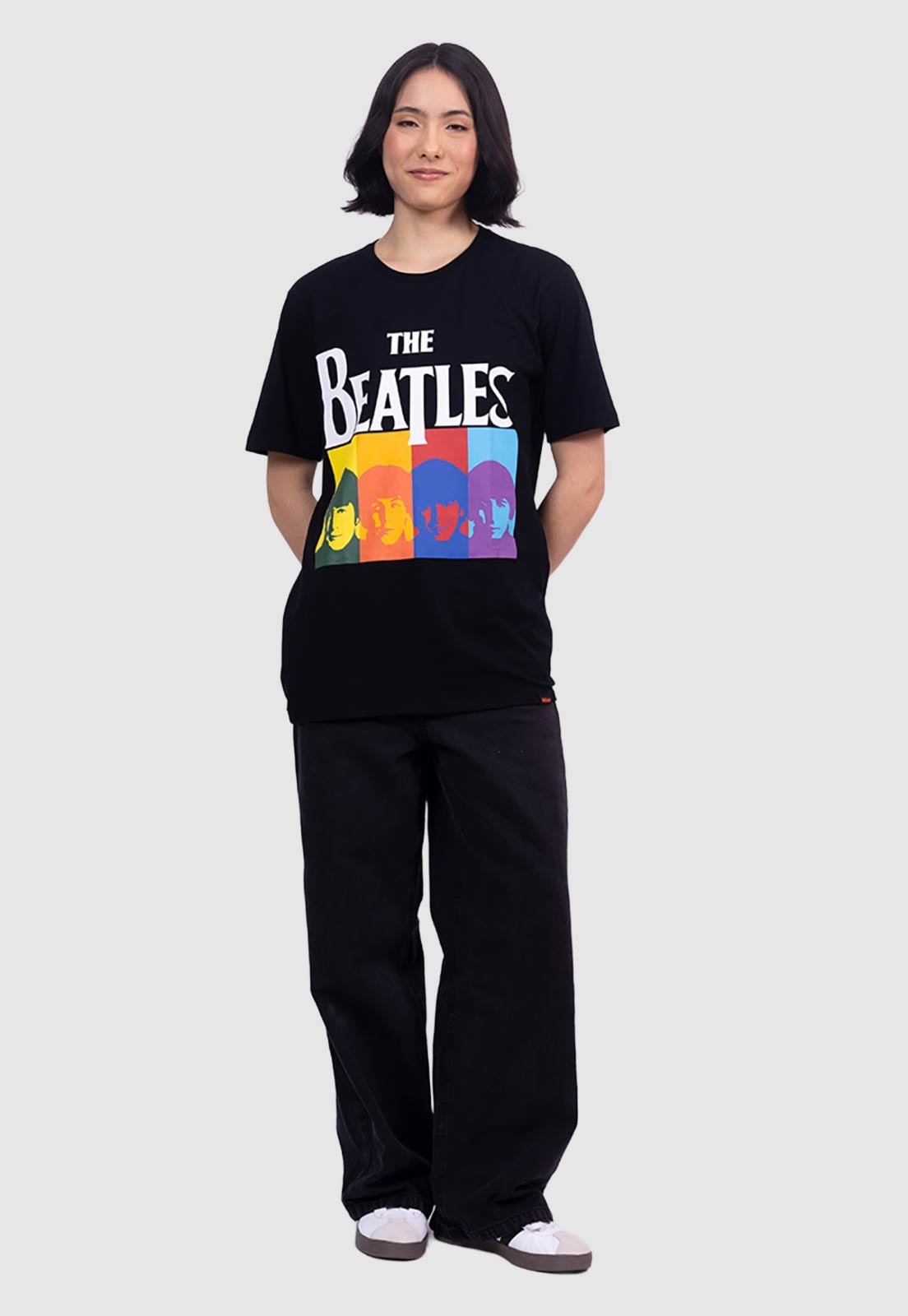 Camiseta Piticas The Beatles Integrantes Preto