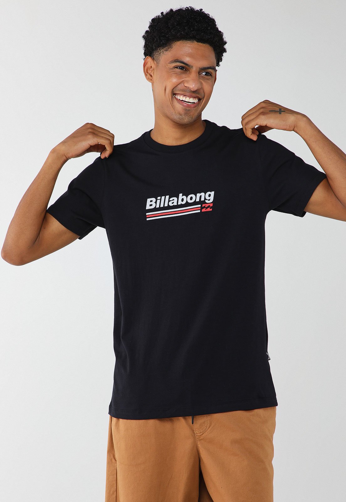 Camiseta Masculina Billabong Walled Unit Preta