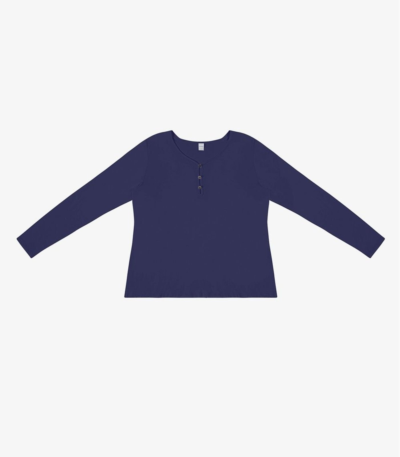 Blusa Feminina Com Botões Manga Longa Rovitex Azul