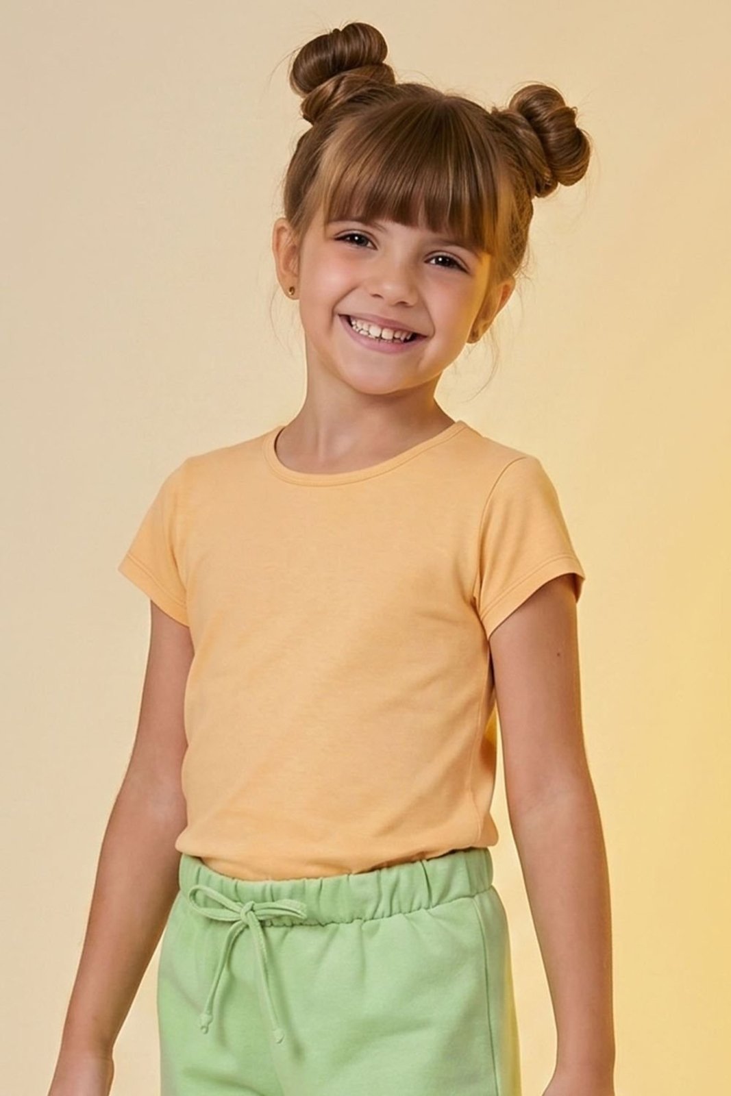 Infantil - Blusa Básica Menina Cotton Elian Amarelo