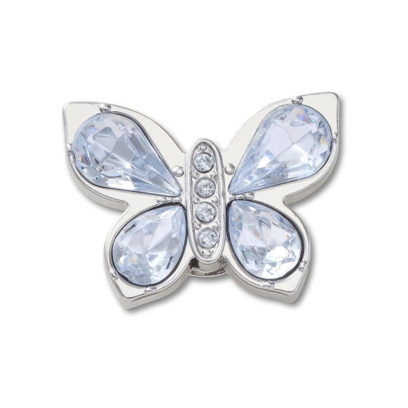 Infantil - Jibbitz™ Borboleta Prateada Com Gemas Único Branco