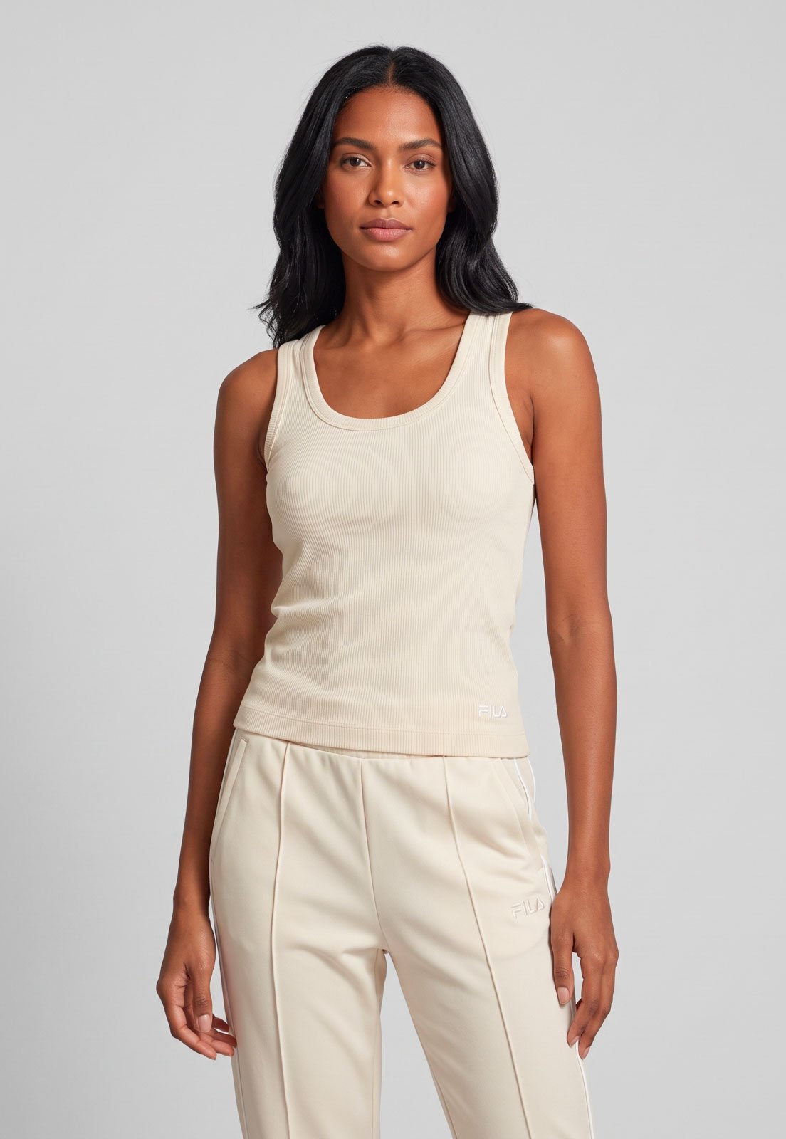 Regata Feminina Fila Essentials Rib Off White