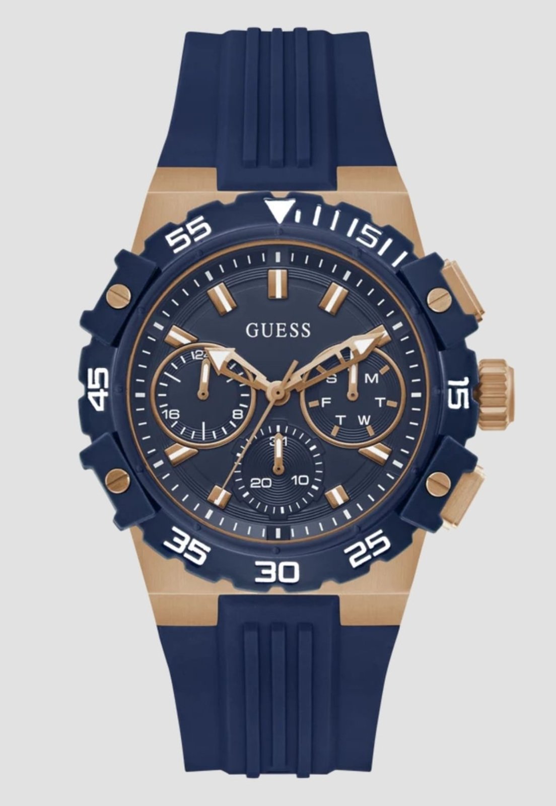 Relógio Sport Multifunção Silicone Azul Guess