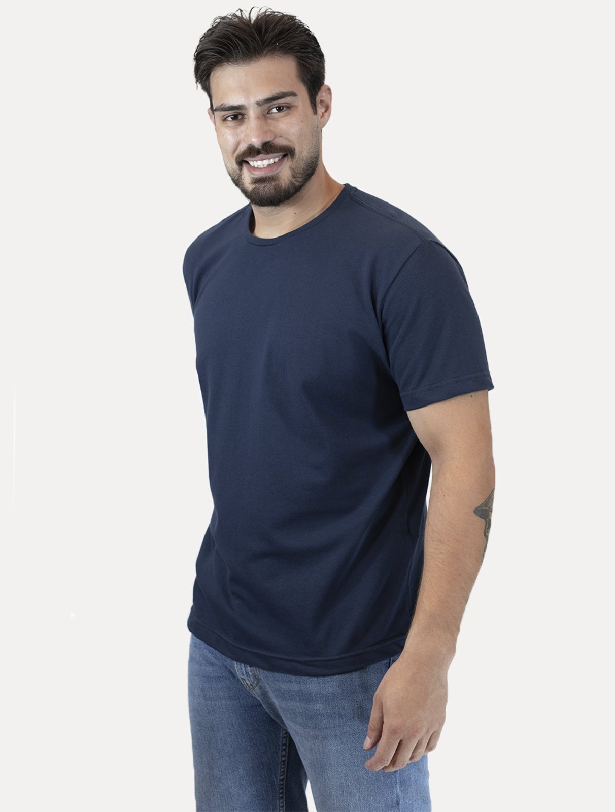 Camiseta King & Joe Masculina Comfort Piquet Premium Azul Marinho