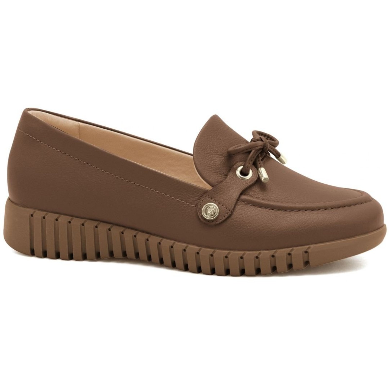 Mocassim Feminino em Couro Comfortflex 2675302 - Capuccino