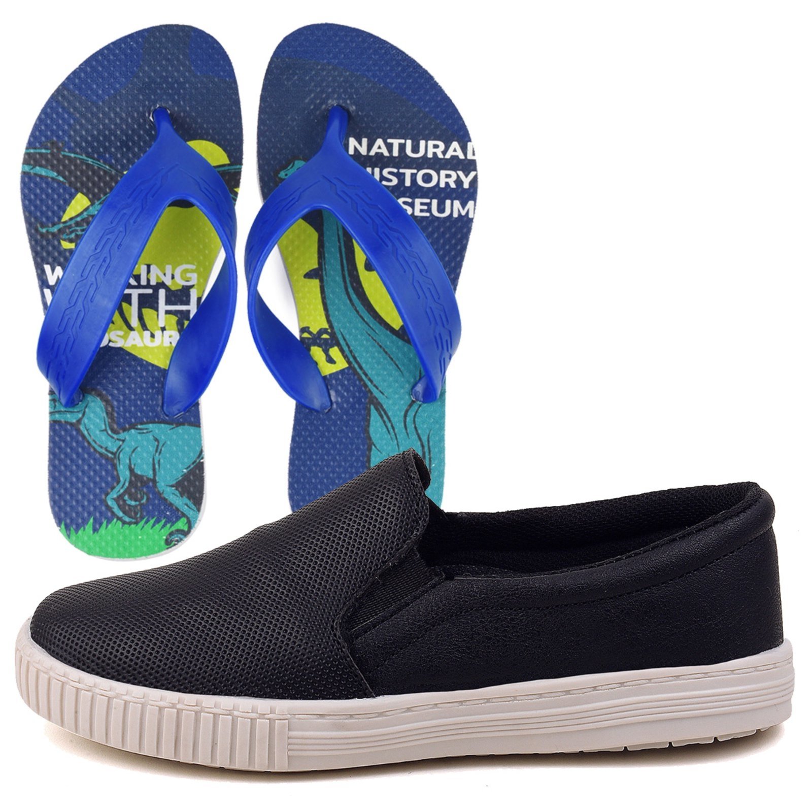 Infantil – Tênis Masculino Casual Sapatilha + Chinelo
