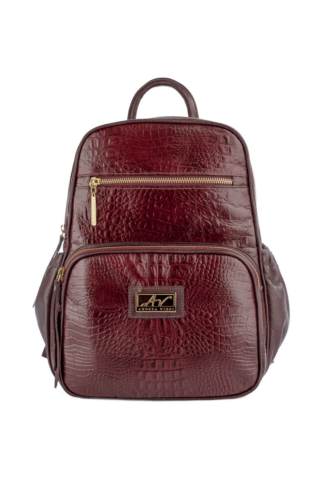 Mochila pequena de couro croco Zoey - Marsala
