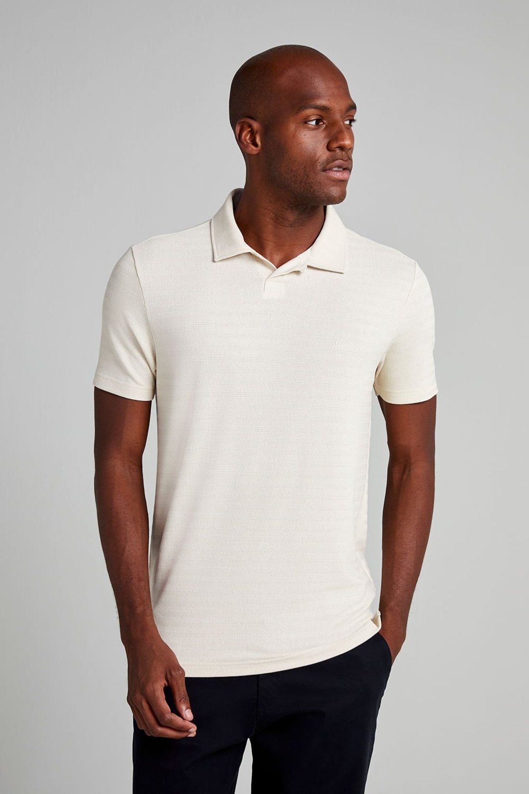 HIGHSTIL Camisa Polo Texturizada Slim Fit - Marrom Chino