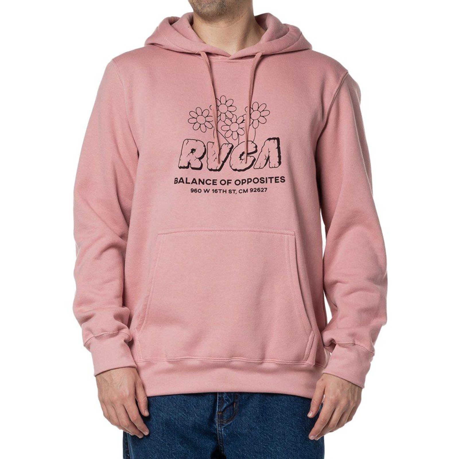 Moletom RVCA Canguru Gardener 280G WT24 Masculino Rosa
