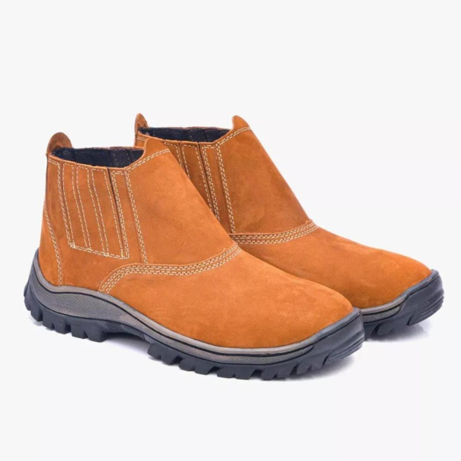 Bota Chelsea Ferrara Camel Couro Masculino
