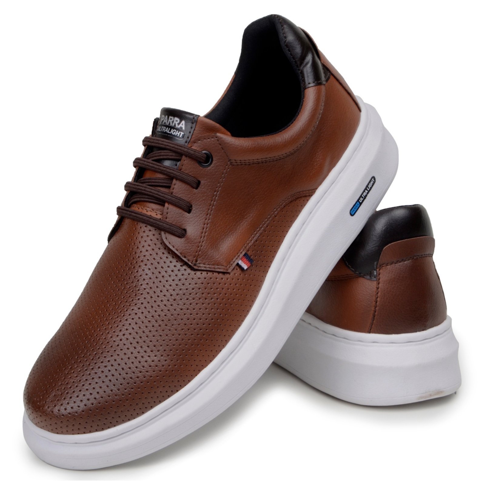 Tenis Sapatenis Casual Yes Basic Couro com Cadarço Confortável Masculino Marrom