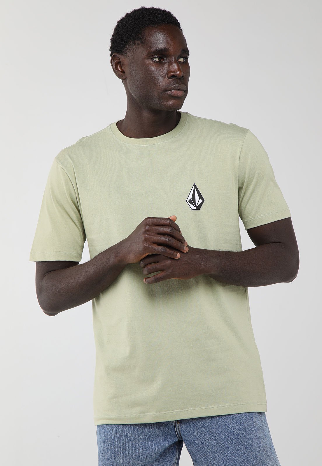 Camiseta Masculina Volcom Silk Iconic Verde Claro