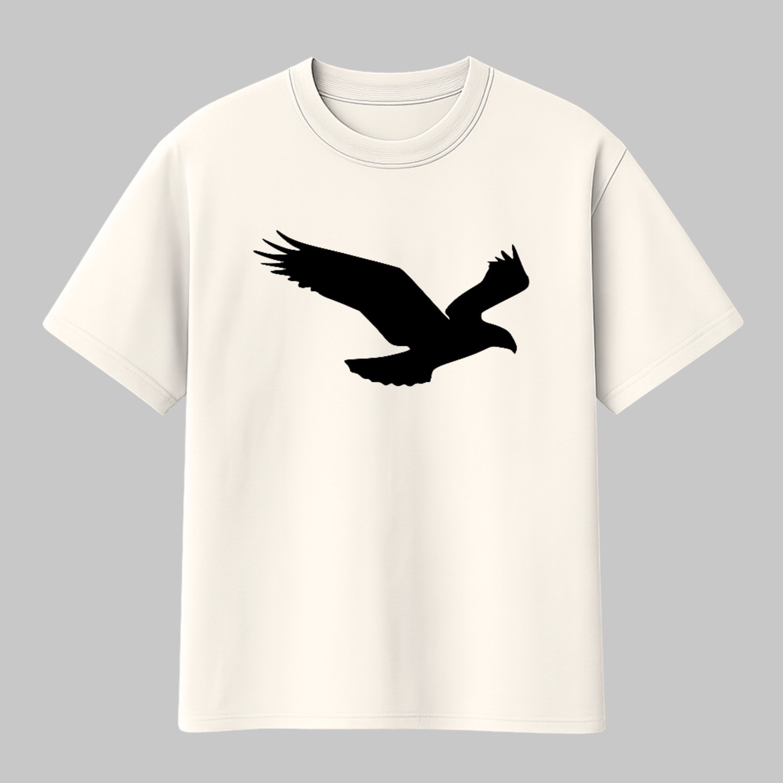 Camiseta Básica Águia Minimalista Estilo Street Fashion Off White