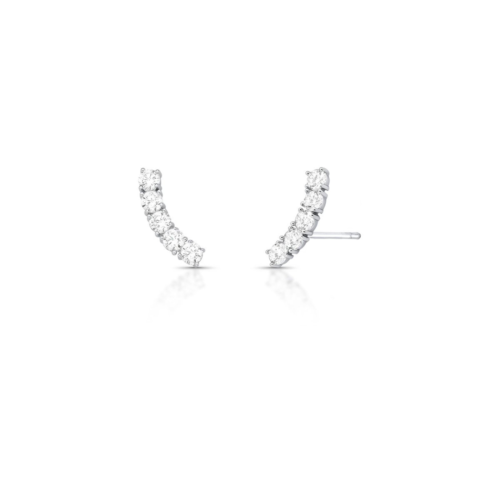 Infantil - Brinco Ear Cuff Delicado Cravejado com Cristais Semijoia Banhada a Ródio Ania Store