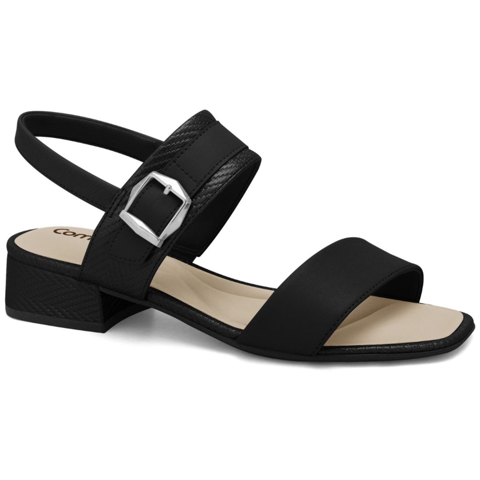 Sandália Feminina Preta Elástico Comfortflex 2555303-2