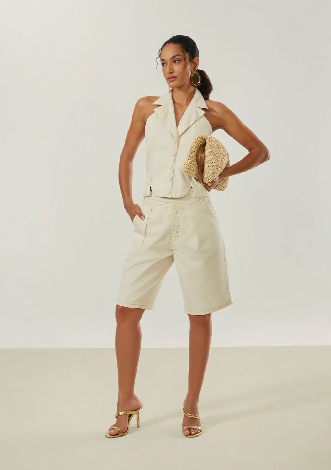 Bermuda Maria Valentina Reta Alta Off-white