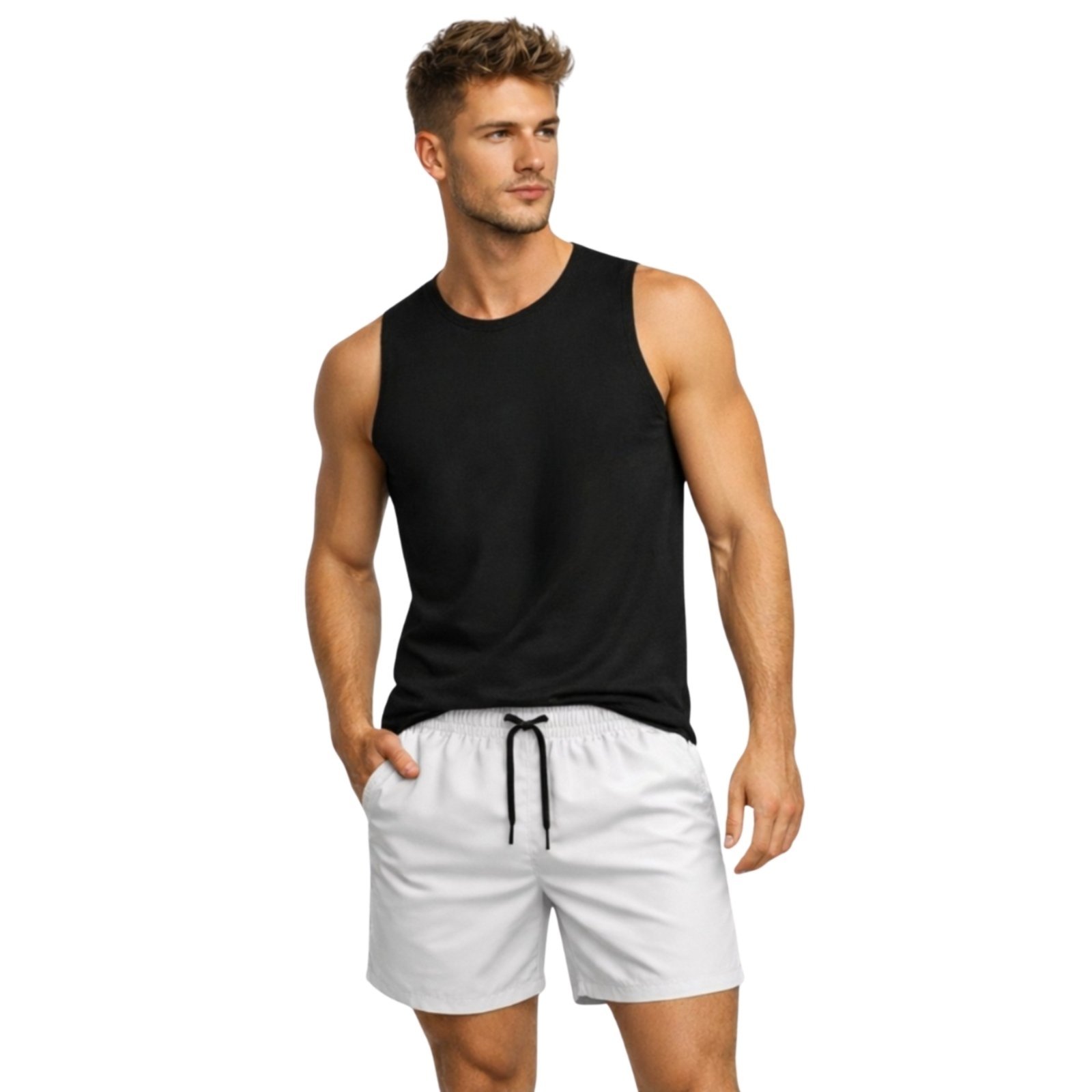 Conjunto Regata Algodão e Short Tactel Elastano