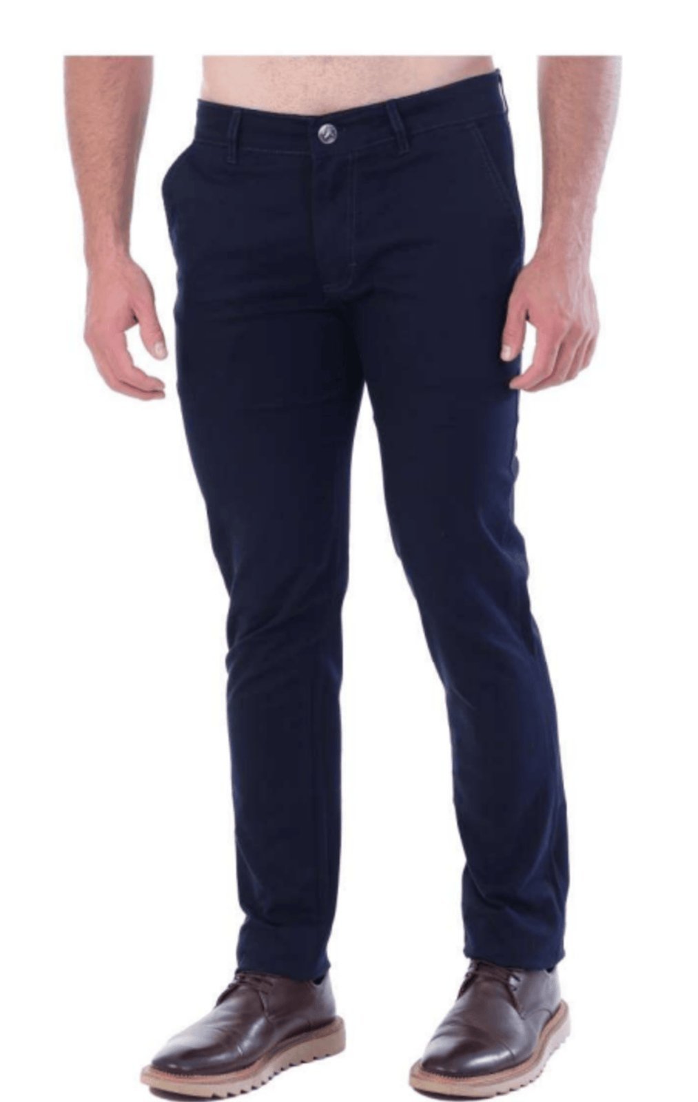Calça Sarja Sport Fino Amil Lisa Com Elastano Slim Bolso Embutido Luxo Lançamento Marinho