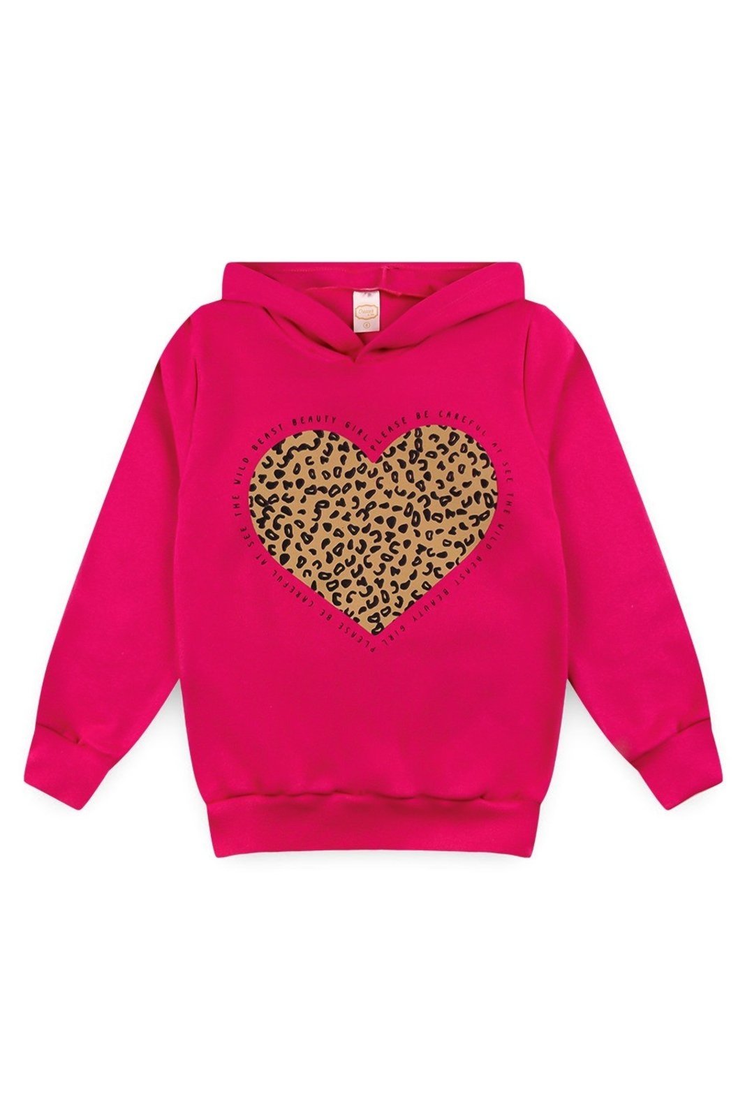 Infantil - Blusa Moletom Menina c/ Capuz Wild Beast Beauty