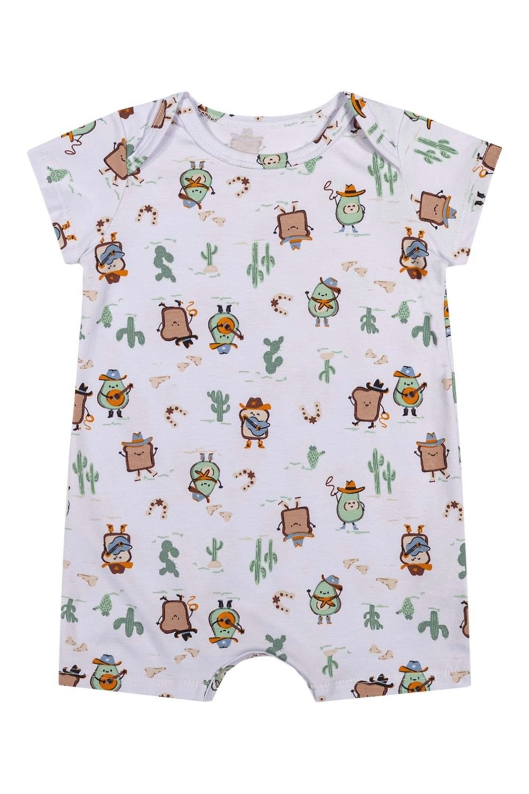 Infantil - Macaquinho Menino Estampado Cotton Elian Bege