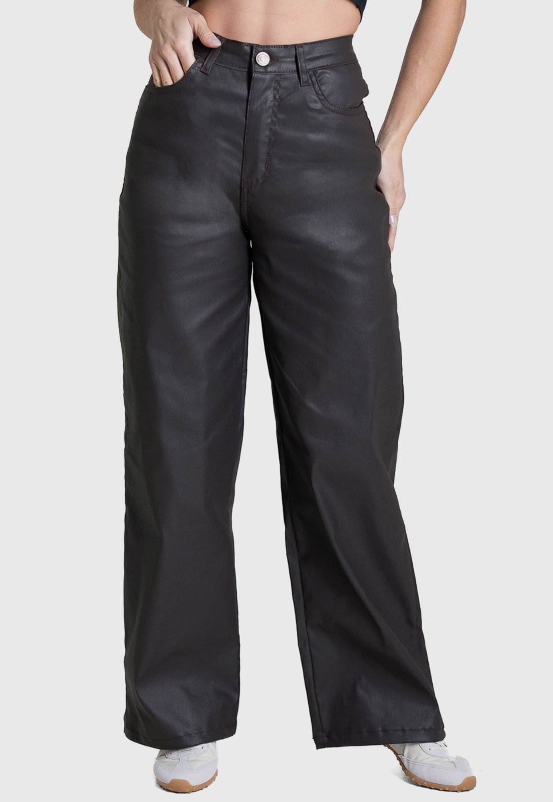 Calça Feminina Sawary Wide Leg Marrom