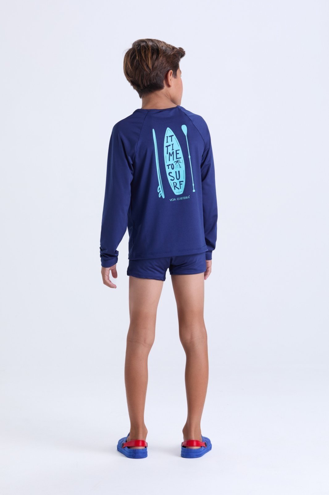 Vista 2 Infantil - Conjunto Moda Praia Estampa Costas Surf VIDA COSTEIRA azul marinho VIDA COSTEIRA azul marinho
