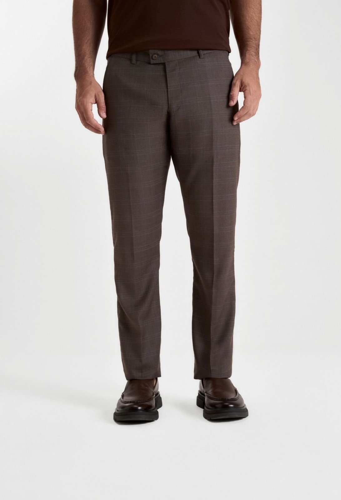 CALÇA DOCTHOS SLIM ALFAIATARIA PV XADREZ CÓS TRANSPASSADO 015 Caqui 42
