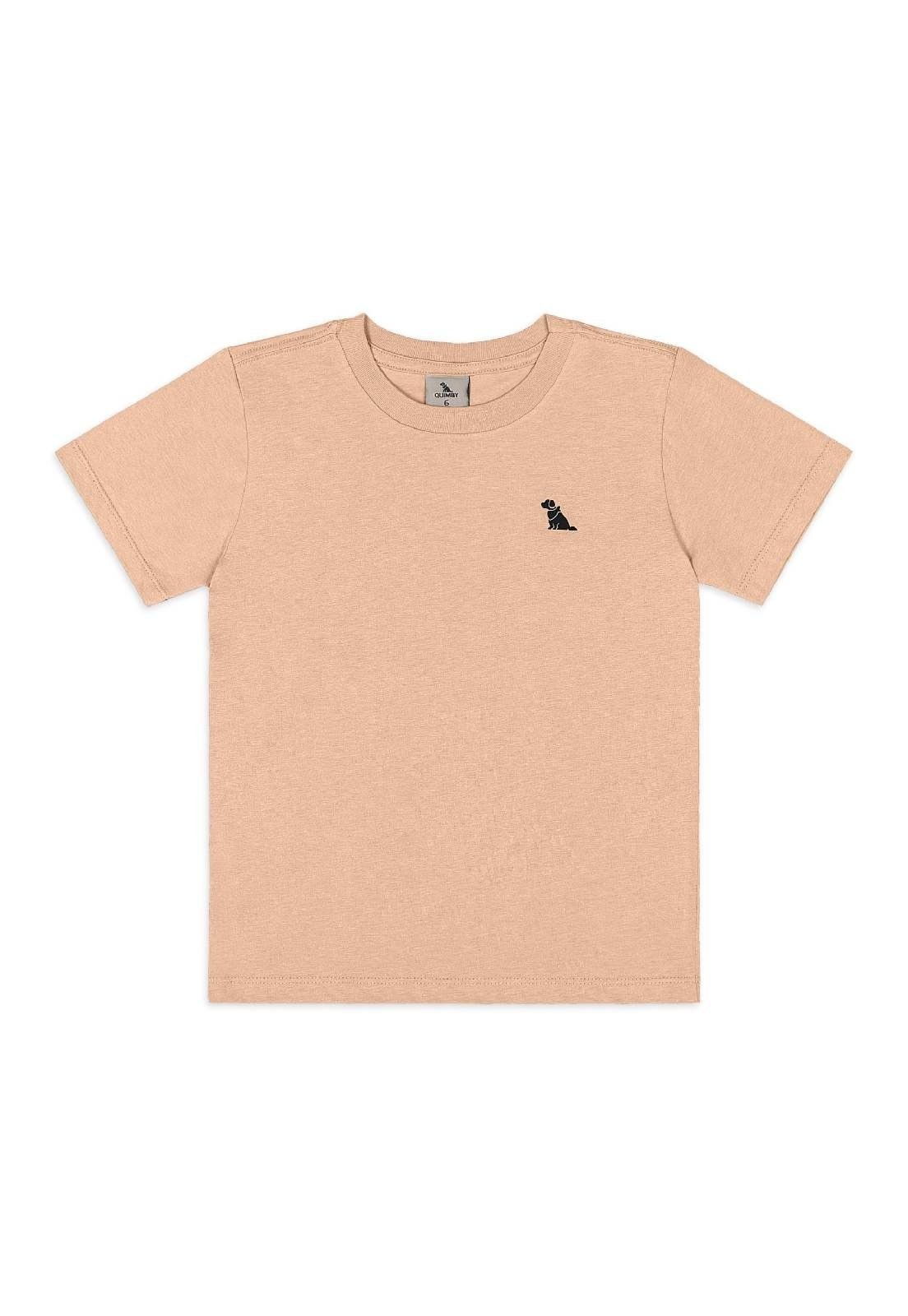 Infantil - Camiseta para Menino em Algodão Quimby Bege