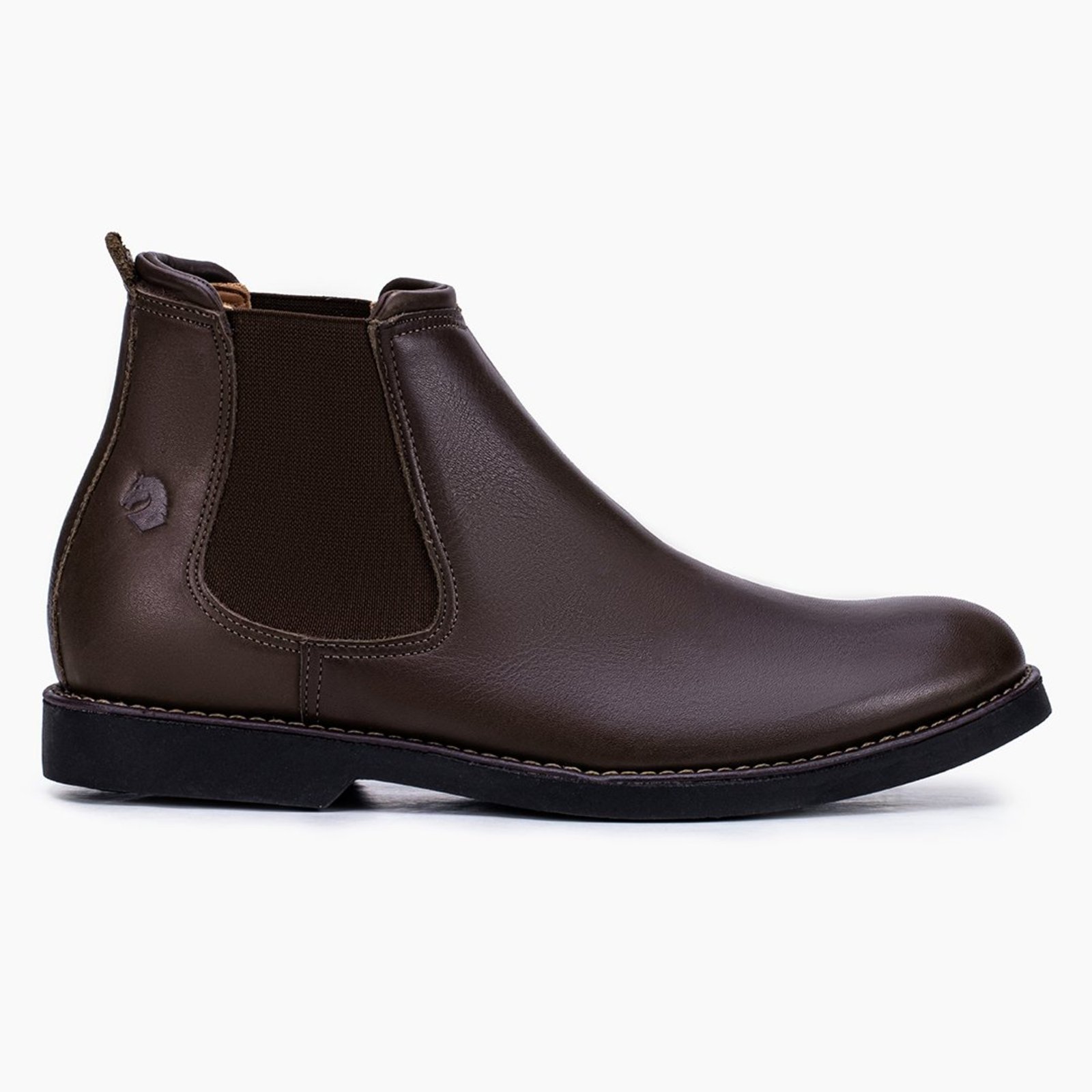 Bota Botina Masculina Country Miuzzi Couro Legítimo Com Calce Em Elástico Café