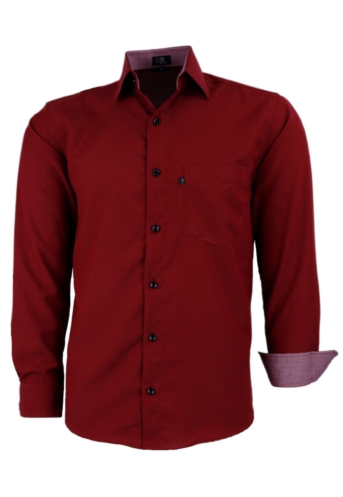 Camisa Manga Longa Lbl Classica Poliester Vinho 1672