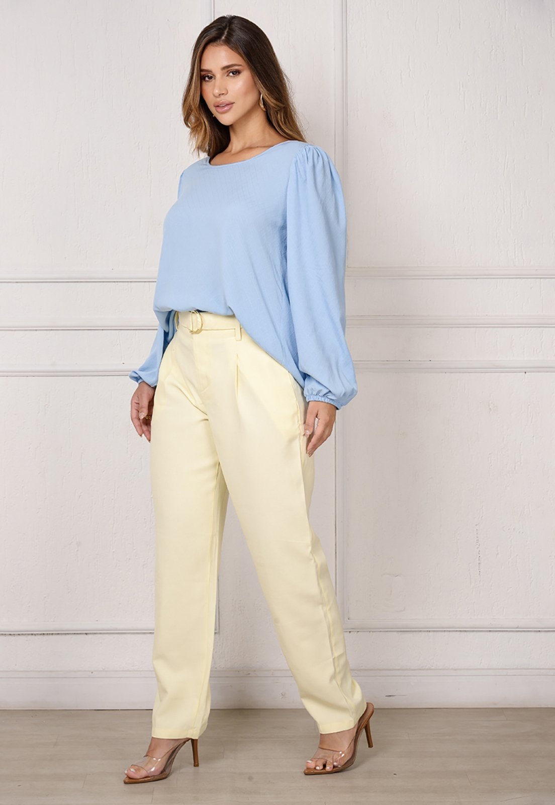 Vista 3 Blusa Bata Decote Redondo BBonnie Vânia azul BBonnie azul