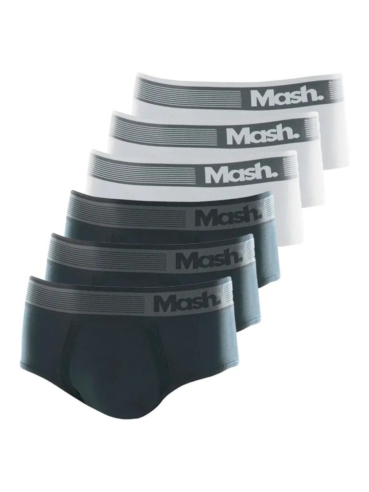Kit com 6 Cueca Slip Mash 713.02 Branco