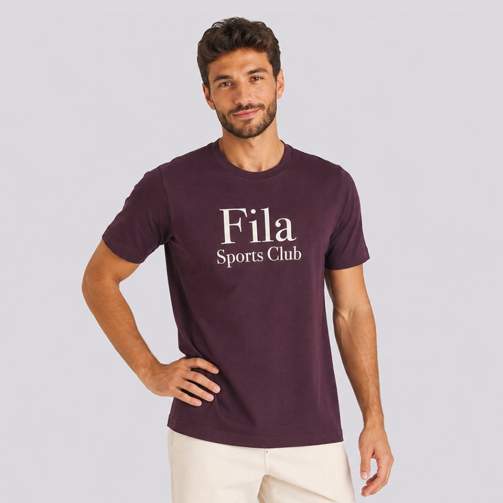 Camiseta Fila Regular Sports Club Graphic Bordô