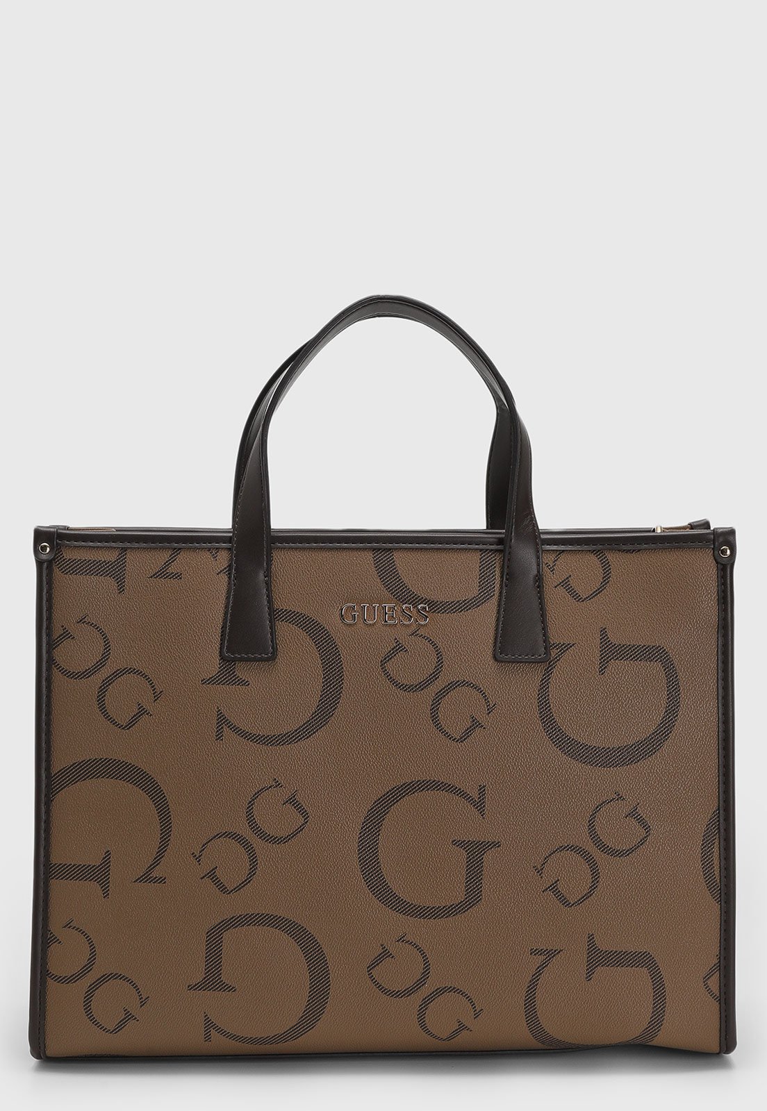 Bolsa Feminina Guess Grande Estampa Monograma Marrom