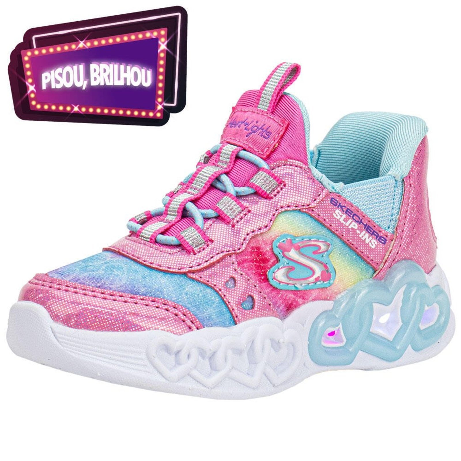 Infantil - Tênis Infinite Heart S Ligthts Skechers 303755N 5673755 Azul